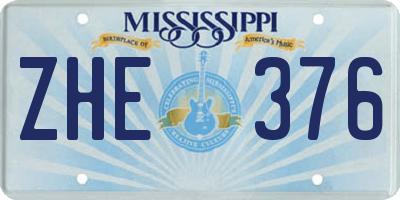 MS license plate ZHE376