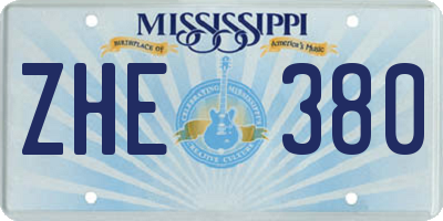 MS license plate ZHE380