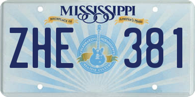 MS license plate ZHE381