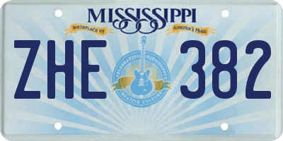 MS license plate ZHE382