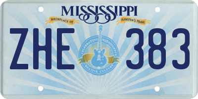 MS license plate ZHE383
