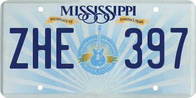 MS license plate ZHE397