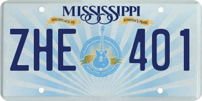MS license plate ZHE401