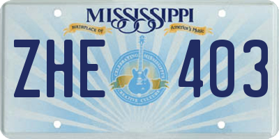 MS license plate ZHE403