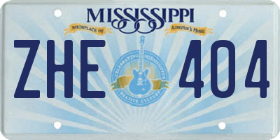 MS license plate ZHE404