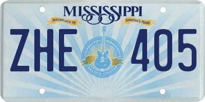 MS license plate ZHE405