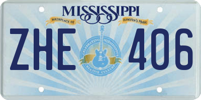 MS license plate ZHE406