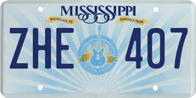 MS license plate ZHE407