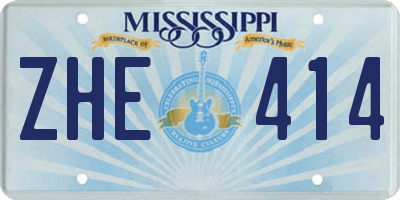 MS license plate ZHE414