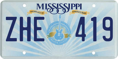 MS license plate ZHE419