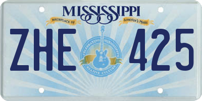 MS license plate ZHE425