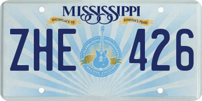 MS license plate ZHE426