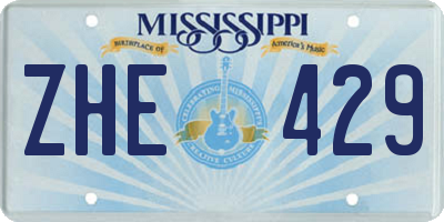 MS license plate ZHE429