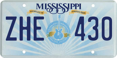 MS license plate ZHE430