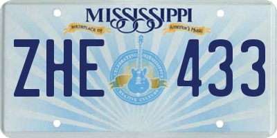 MS license plate ZHE433