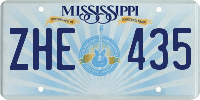 MS license plate ZHE435