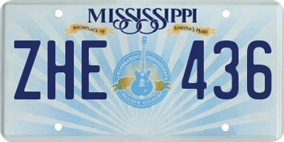 MS license plate ZHE436