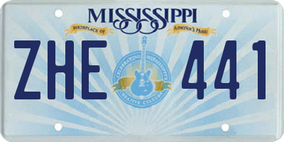 MS license plate ZHE441