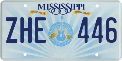 MS license plate ZHE446