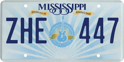 MS license plate ZHE447