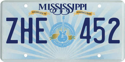 MS license plate ZHE452