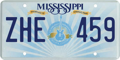 MS license plate ZHE459