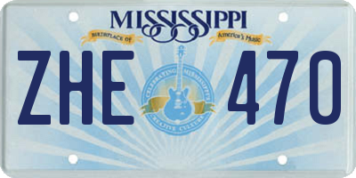 MS license plate ZHE470