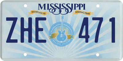 MS license plate ZHE471
