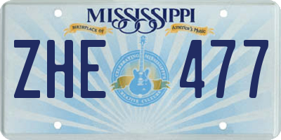 MS license plate ZHE477