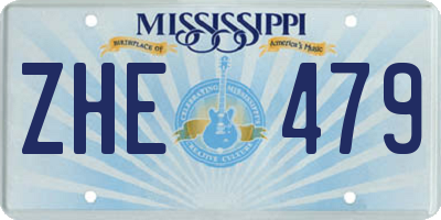 MS license plate ZHE479
