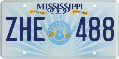 MS license plate ZHE488