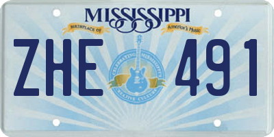 MS license plate ZHE491