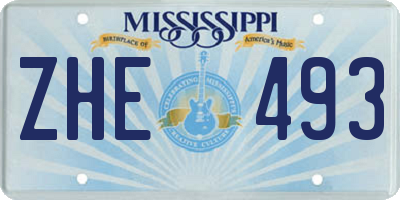 MS license plate ZHE493