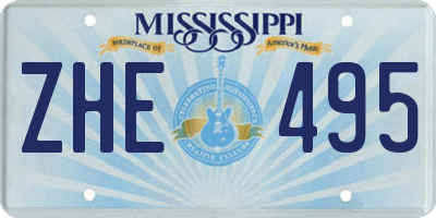 MS license plate ZHE495