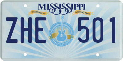 MS license plate ZHE501