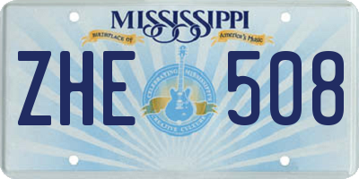 MS license plate ZHE508
