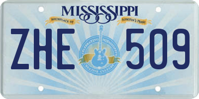 MS license plate ZHE509
