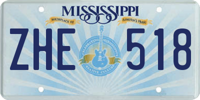 MS license plate ZHE518