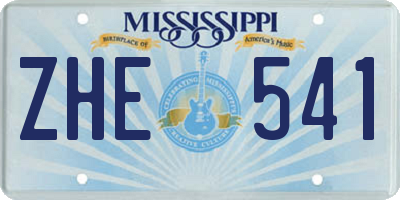 MS license plate ZHE541