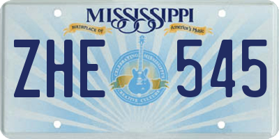 MS license plate ZHE545