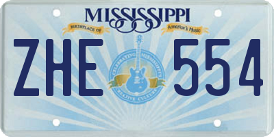 MS license plate ZHE554