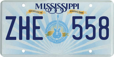 MS license plate ZHE558