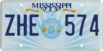MS license plate ZHE574