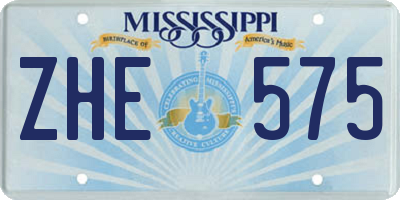 MS license plate ZHE575