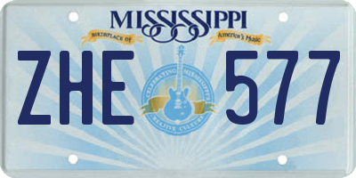 MS license plate ZHE577