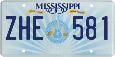 MS license plate ZHE581