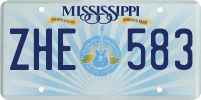 MS license plate ZHE583