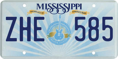 MS license plate ZHE585