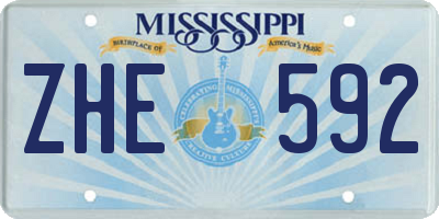 MS license plate ZHE592