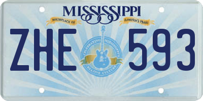 MS license plate ZHE593